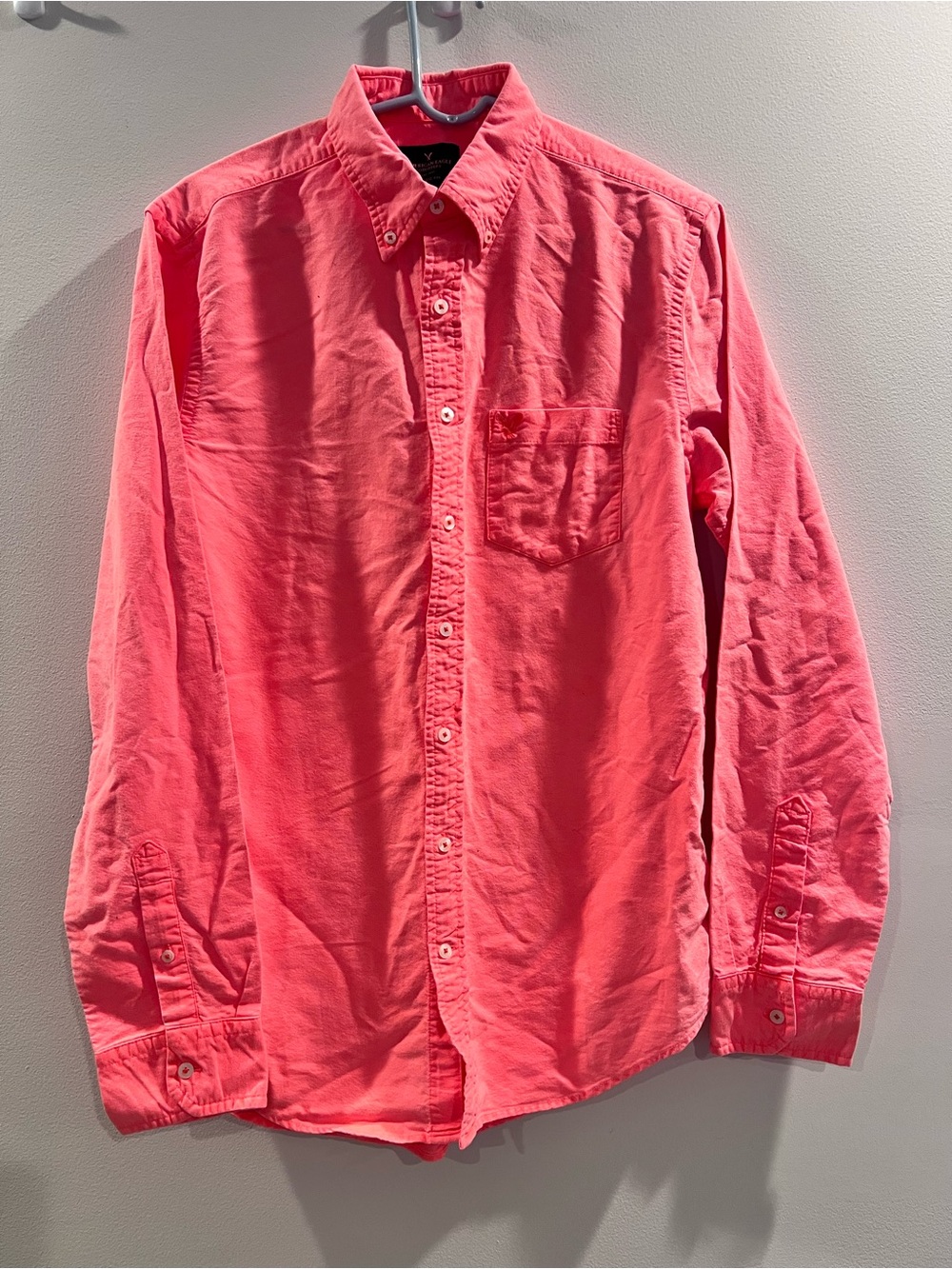 American Eagle Outfitters Coral Button-Down Long Sleeve Shirt